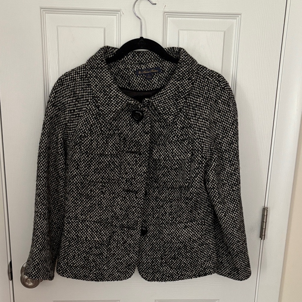 Brooks Brothers Black and Gray Pea Coat
